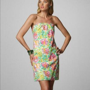 Lilly Pulitzer Keetan Strapless Dress in Classic White Little Lilet 0